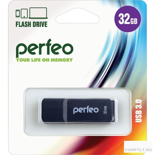 Perfeo USB Drive 32GB C12 Black PF-C12B032 USB3.0