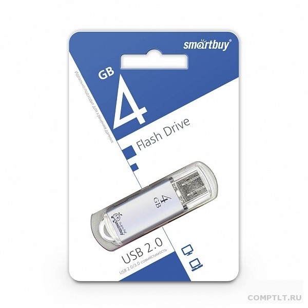 Smartbuy USB Drive 4Gb V-Cut series Silver SB4GBVC-S