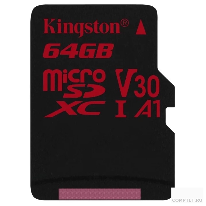 Micro SecureDigital 64Gb Kingston SDCR/64GB MicroSDXC Class 10 UHS-I V30 A1, Canvas React, SD adapter
