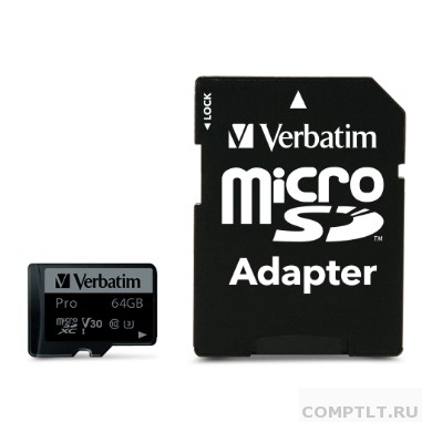 Micro SecureDigital 64Gb Verbatim 47042 MicroSDXC Class 10 UHS-I, SD adapter