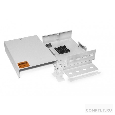 Hyperline FO-WBY-4UN-MK Бокс оптический универсальный, настенный на 4 порта SC, duplex LC, ST, FC с держателем для 8 КДЗС, фиксатором центрального силового элемента, зажимом для организации кабеля,
