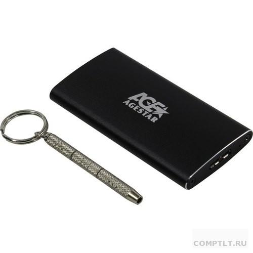 AgeStar 3UBMS2 BLACK USB 3.0 Внешний корпус mSATA, алюминий, черный