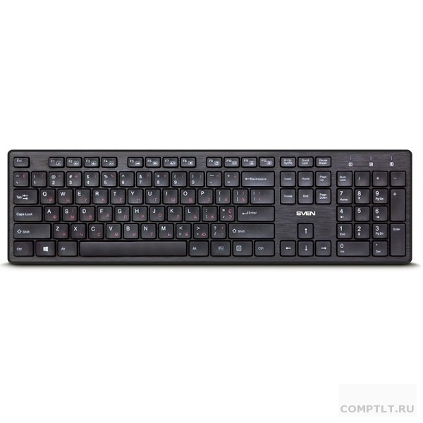 Беспроводная клавиатура Sven KB-E5800W чёрная 104 кл.12Fn, Slim, островн.кл.