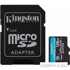 Micro SecureDigital 128Gb Kingston Canvas Go Plus UHS-I U3 A2  ADP 170/90 MB/s SDCG3/128GB