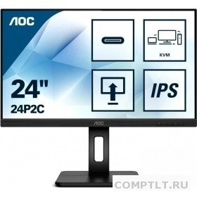 AOC 23.8" 24P2C Black с поворотом экрана IPS 1920x1080 75Hz 4ms 178/178 250cd HDMI DisplayPort1.2 4xUSB3.2 USB-C MM