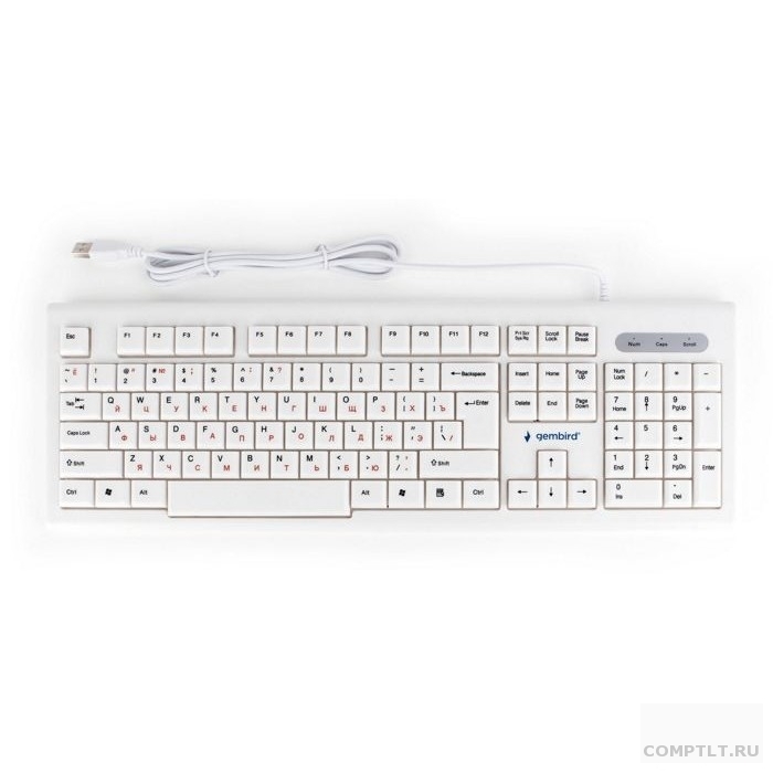 Клавиатура Gembird KB-8354U,USB, бежевый/белый, 104 клавиши, кабель 1,45м
