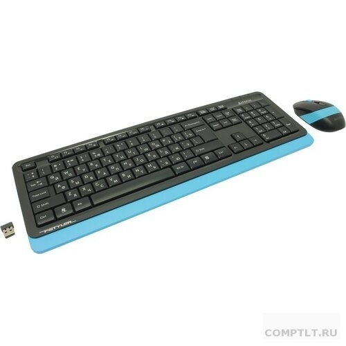 Клавиатура  мышь A4Tech Fstyler FG1010 клавчерный/синий мышьчерный/синий USB беспроводная Multimedia