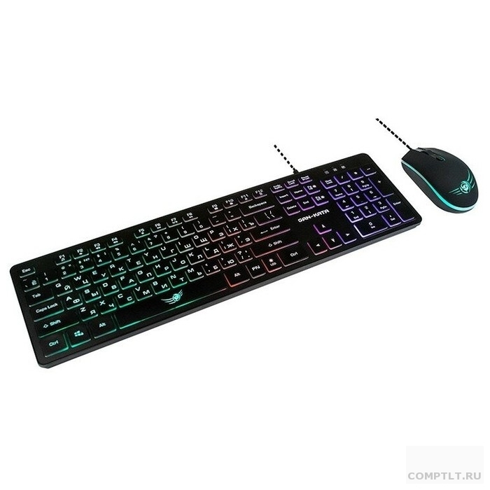 Dialog Проводной игровой набор KMGK-1707U BLACK Gan-Kata - клавиатура  опт. мышь с RGB подсветкой