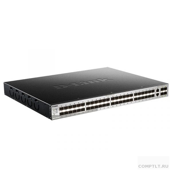 D-Link DGS-3130-54S/B1A PROJ Управляемый L3 стекируемый коммутатор с 48 портами 1000Base-X SFP, 2 портами 10GBase-T и 4 портами 10GBase-X SFP