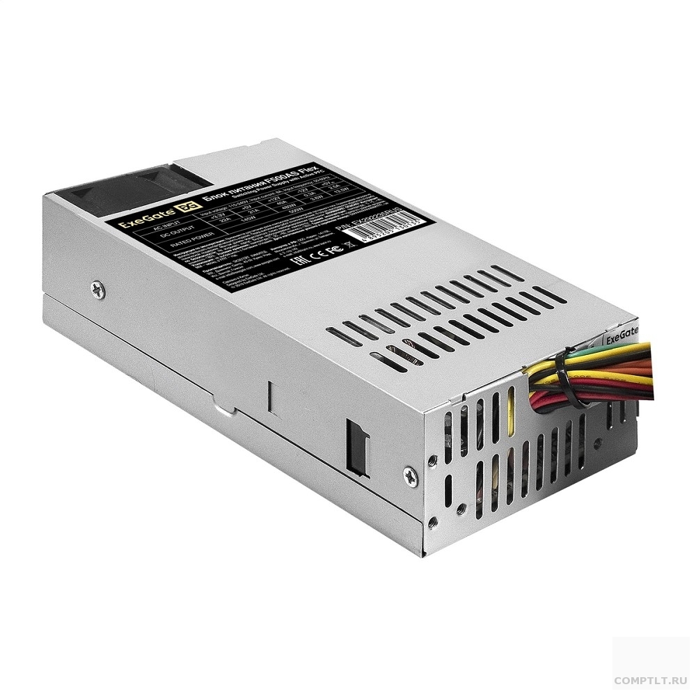 Exegate EX292235RUS Блок питания 500W ExeGate F500AS Flex ATX, for ITX case, APFC, КПД 80 80 PLUS, 4cm fan, 24pin, 4pin, 3xSATA, 2xIDE
