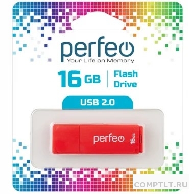 Perfeo USB Drive 16GB C04 Red PF-C04R016
