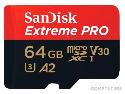 Micro SecureDigital 64GB SanDisk Extreme Pro microSD UH for 4K Video on Smartphones, Action Cams  Drones 200MB/s Read, 90MB/s Write, Lifetime WarrantySDSQXCU-064G-GN6MA