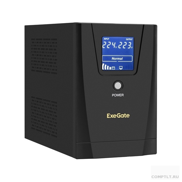 Exegate EX292799RUS ИБП ExeGate SpecialPro Smart LLB-1500.LCD.AVR.2SH.3C13 1500VA/950W, LCD, AVR, 2Schuko3C13, съемн.кабель, металлический корпус, Black