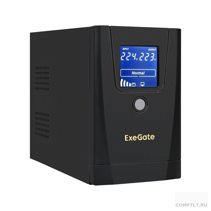 Exegate EX292769RUS ИБП ExeGate Power Smart ULB-650.LCD.AVR.1SH.2C13 650VA/360W, LCD, AVR,1Schuko2C13, металлический корпус, Black