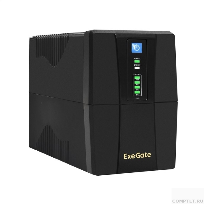Exegate EX292786RUS ИБП ExeGate Power Back BNB-1000.LED.AVR.2SH.RJ.USB 1000VA/550W,LED, AVR, 2Schuko, RJ45/11,USB, Black