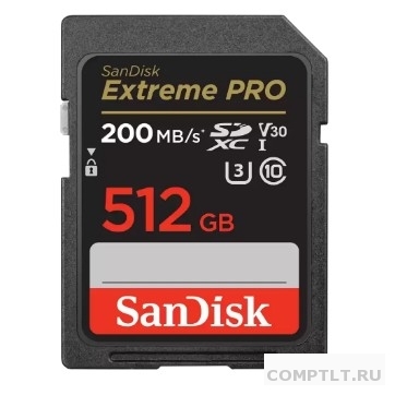 SecureDigital 512GB SanDisk SDXC Extreme Pro UHS-I Class 3 U3 V30 200/140 MB/s SDSDXXD-512G-GN4IN