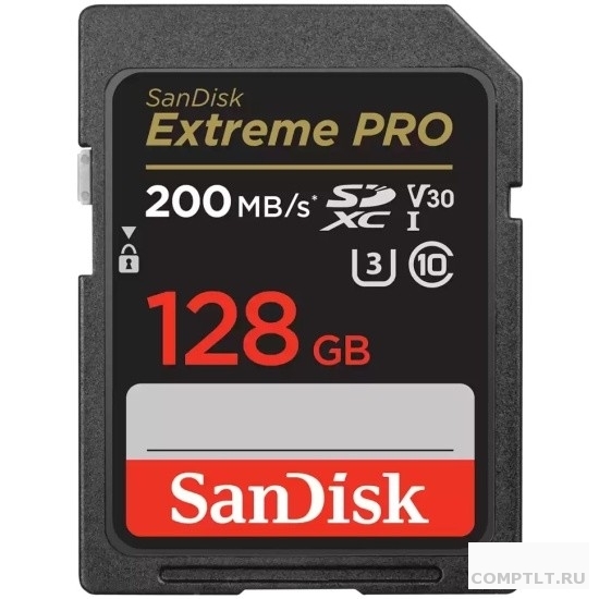 SecureDigital 128GB SanDisk SDXC Extreme Pro UHS-I Class 3 U3 V30 200/140 MB/s SDSDXXD-128G-GN4IN