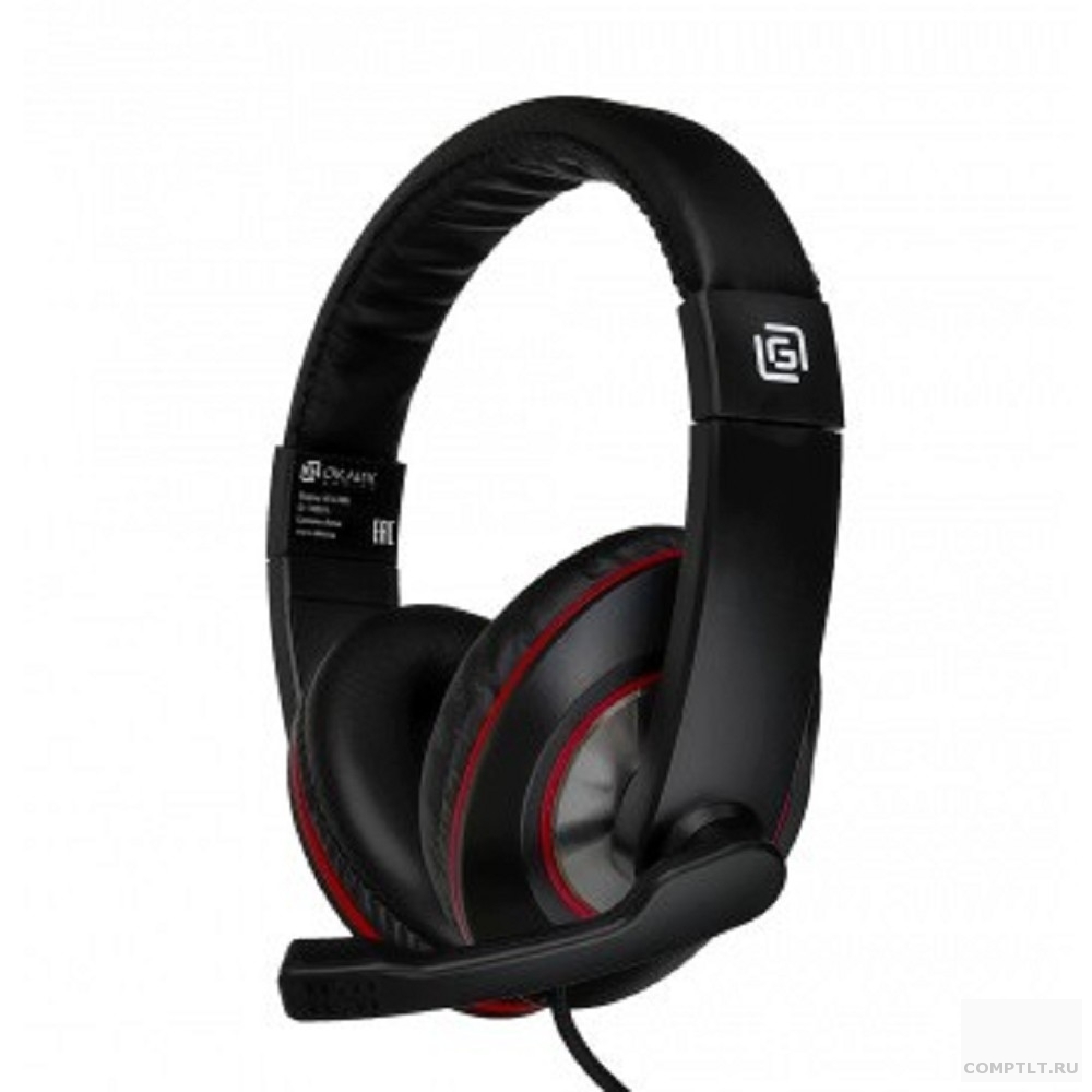 Наушники с микрофоном Оклик HS-L390G DRAGON черный/красный 1.8м мониторные оголовье 1100413