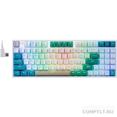 Redragon Беспроводная клавиатура Veigar BT/2.4G/пров.,RGB,бело-голубой 71476