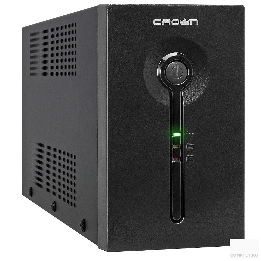 CROWN ИБП CMU-SP650EURO  650VA/390W, корпус металл, 1x12V/7AH, розетки 3EURO, AVR 140-290V, съёмный кабель питания 1.8 м, порт RJ11/45, порт USB, LED- CM000001861